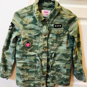 Girls Camo Military Jacket